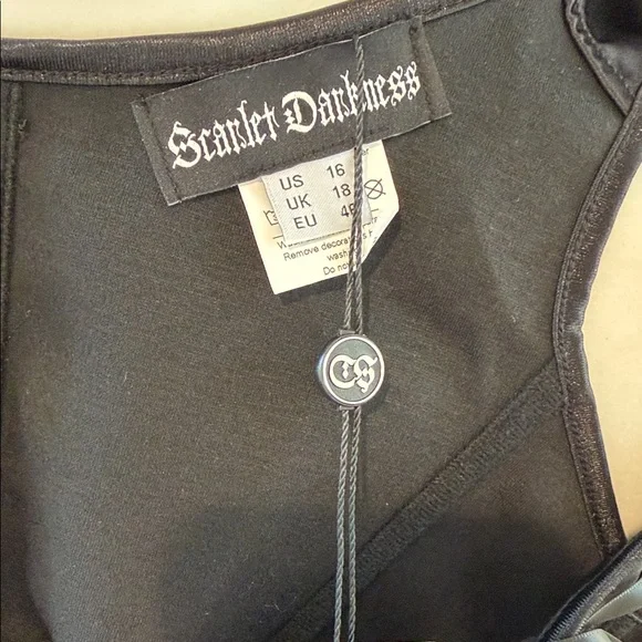 Scarlet Darkness Satin Black Corset Top, Size 16 NWT - Picture 3 of 13